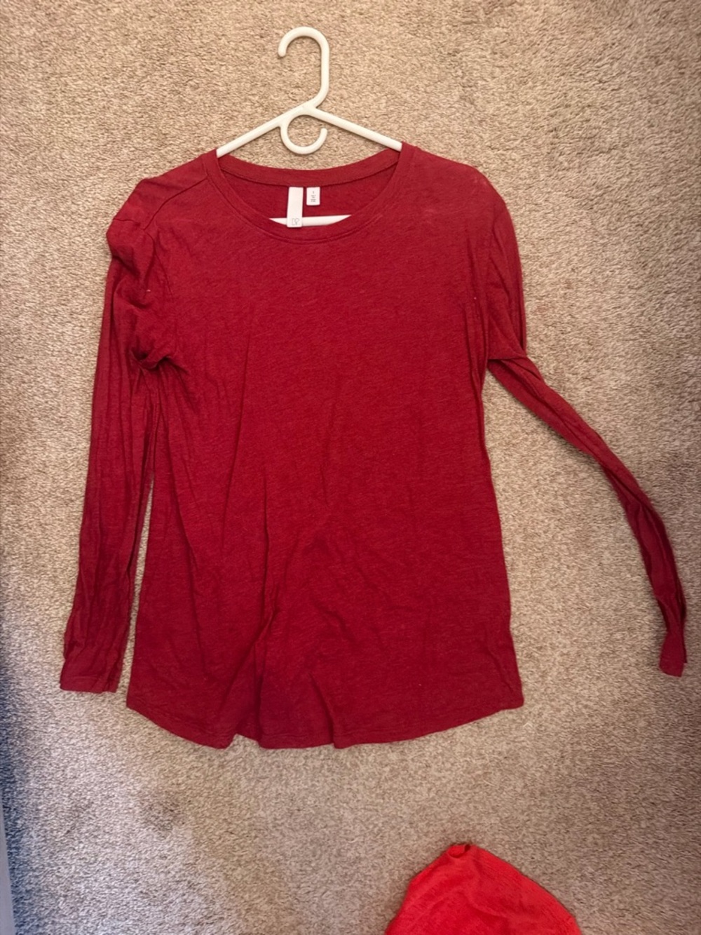 bp Long Sleeve Crewneck Top - Red